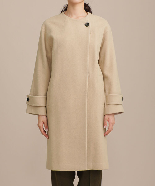 「NANO universe」 ノーカラーコート 38 ベージュ レディース_画像3