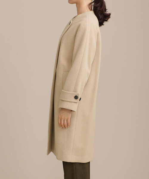 「NANO universe」 ノーカラーコート 38 ベージュ レディース_画像4