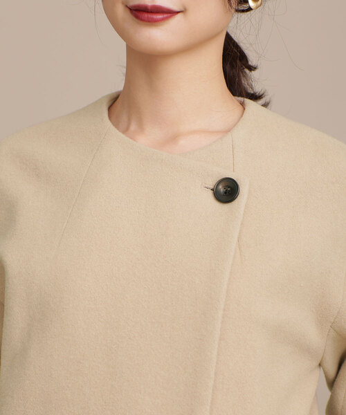 「NANO universe」 ノーカラーコート 38 ベージュ レディース_画像6