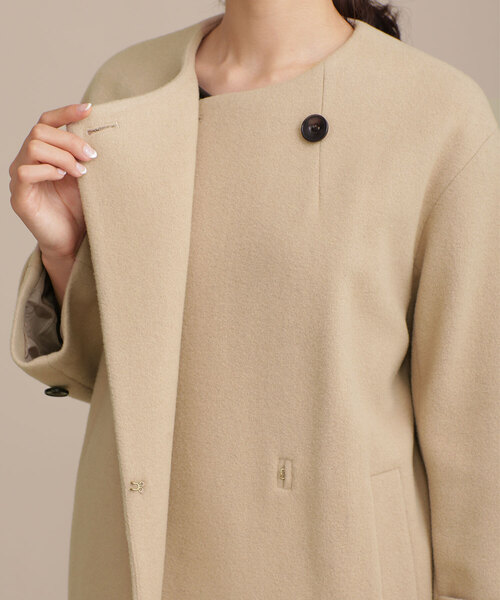 「NANO universe」 ノーカラーコート 38 ベージュ レディース_画像8