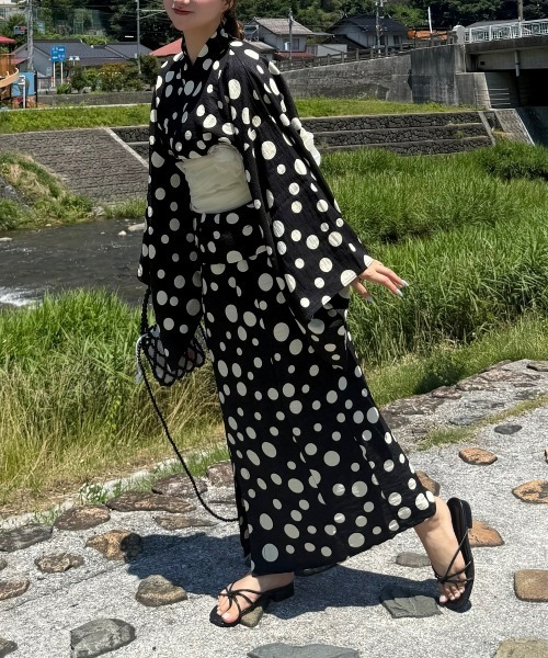 Neina 浴衣 「浴衣」ドット柄ワンピース浴衣セット（上衣＋