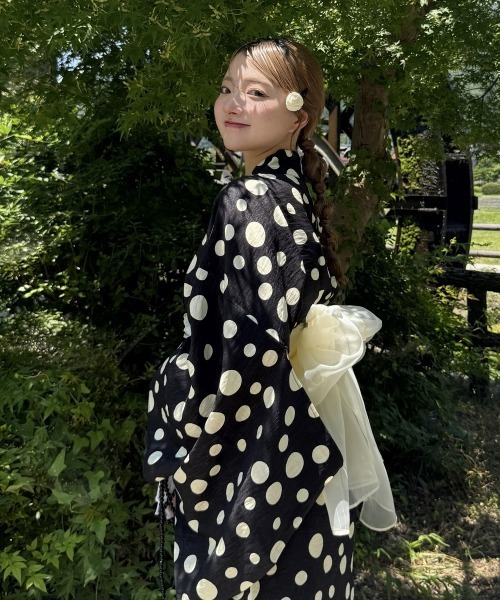 Neina 浴衣 「浴衣」ドット柄ワンピース浴衣セット（上衣＋