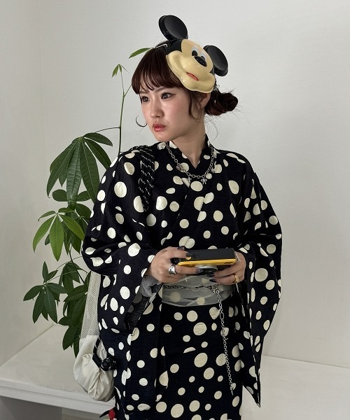 Neina 浴衣 「浴衣」ドット柄ワンピース浴衣セット（上衣＋