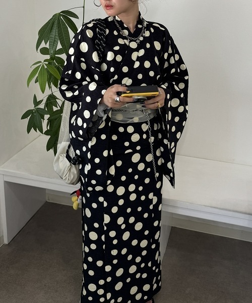 Neina 浴衣 「浴衣」ドット柄ワンピース浴衣セット（上衣＋