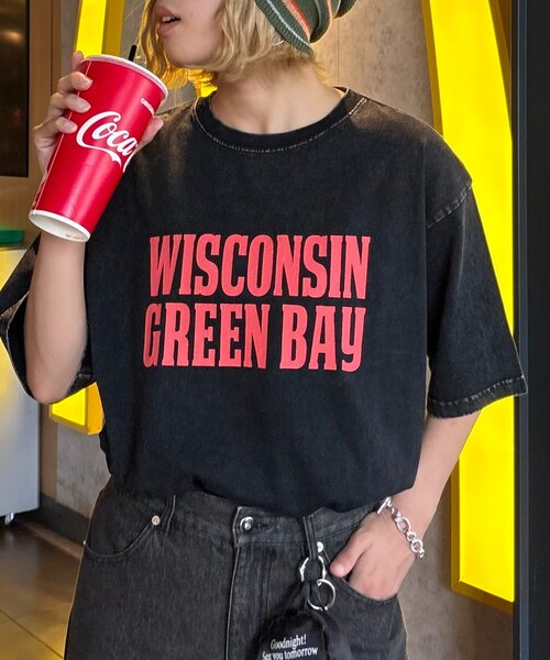 CIAOPANIC TYPY tシャツ 「UNISEX」アシッドウォッシュ加工ロゴ