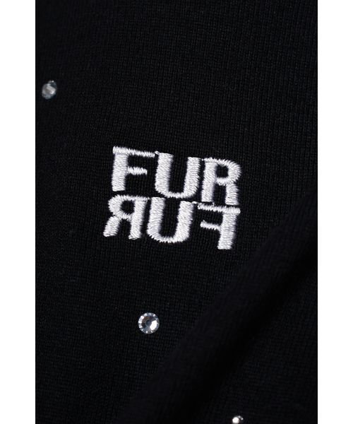 tシャツ 「WEB限定」ビジューロゴTEE レディース FURFUR tシャツ 「WEB限定」ビジュー付きロゴ刺繍Tシャツ
