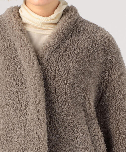 ボールジィ　ウール100% メルトンノーカラーコート 36 M オフホワイト ボールジィ ウール100% メルトンノーカラーコート 36 M オフホワイト