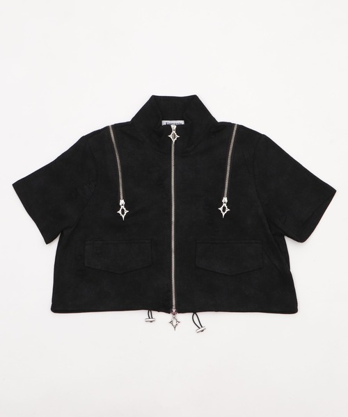 ブラウス シャツ 半袖 半袖クロップドショルダーZIPトップ レディース | ブランド登録なし | 13