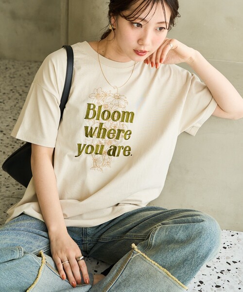 FREAK'S STORE tシャツ 限定展開 フラワープリント×bloom 刺繍