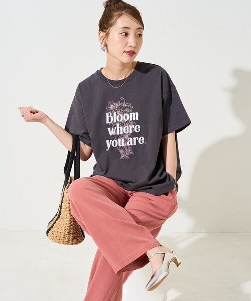 OHGAフラワープリントTシャツ OHGAオオガ Flower フラワープリントTシャツ セール
