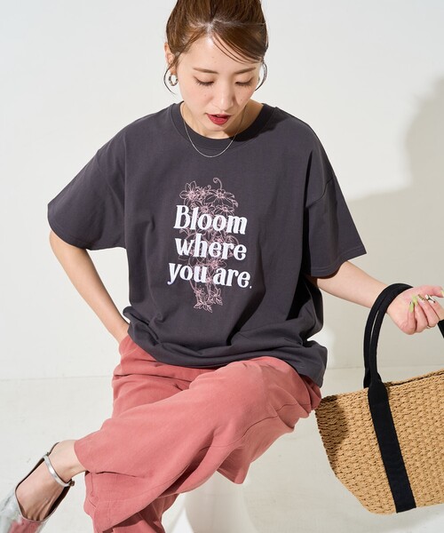 FREAK'S STORE tシャツ 限定展開 フラワープリント×bloom 刺繍