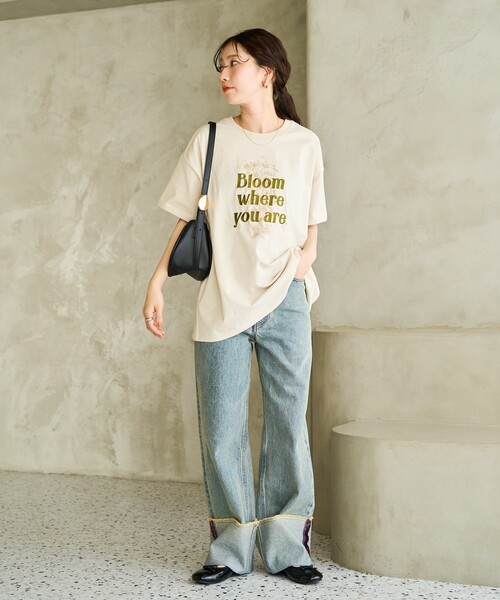 OHGAフラワープリントTシャツ OHGAオオガ Flower フラワープリントTシャツ セール