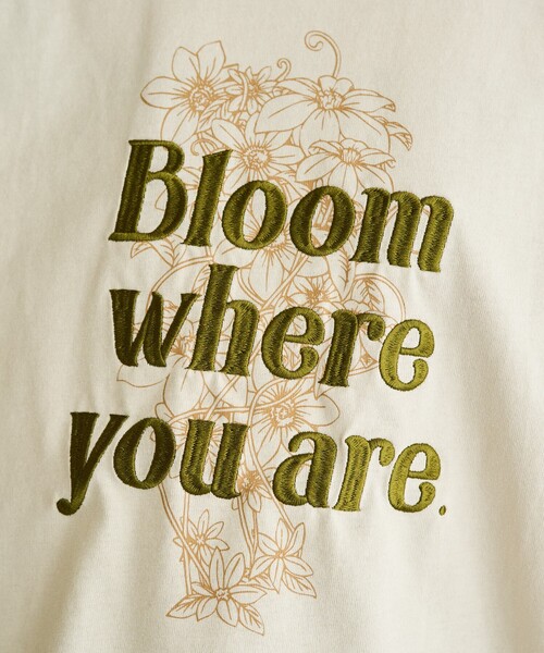 FREAK'S STORE tシャツ 限定展開 フラワープリント×bloom 刺繍