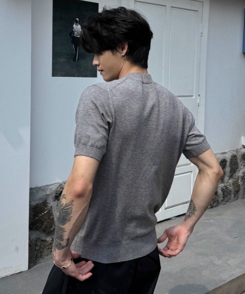 FreeZone tシャツ モックネック半袖ニット メンズ レディース