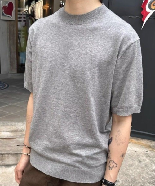 FreeZone tシャツ モックネック半袖ニット メンズ レディース