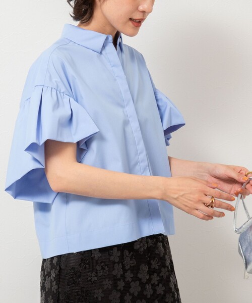 NOLLEY'S ブラウス シャツ ラッフルスリーブブラウス レディース