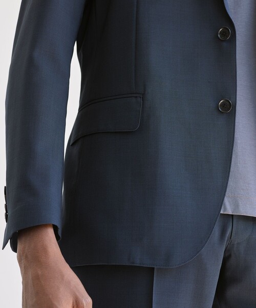 極美品 XL 近年 マッキントッシュロンドン BREASY JACKET 紺 WEB・一部店舗限定】【BREASY JACKET】ウールライクポリエステル