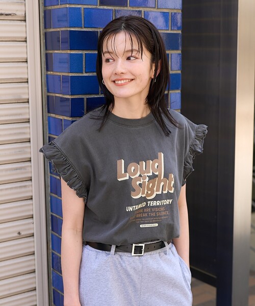 FREAK'S STORE（フリークスストア） tシャツ ピグメント ロゴフリル