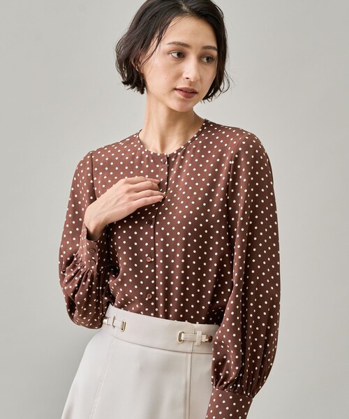 ANAYI - ブラウス　長袖 上品 ブラウス 大人　ANAYI ANAYI ブラウス シャツ マイクロタフタレースパフ袖 レディース