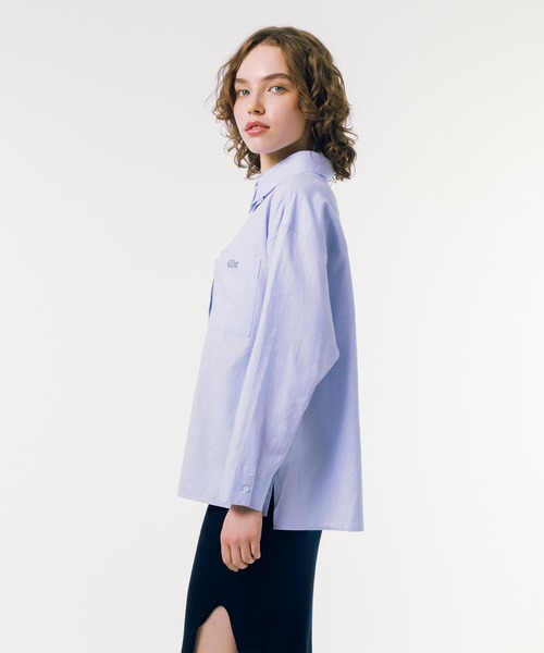 「LACOSTE」 長袖シャツ 40 ライトブルー レディース