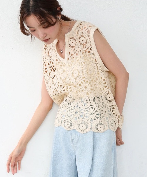 BAB（バブ） ベスト ジレ クロシェベスト レディース : ZOZOTOWN Yahoo