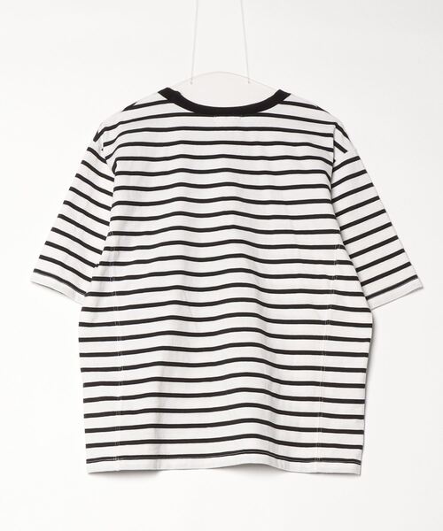 「studio CLIP」 ボーダー柄半袖Tシャツ L ホワイト レディース