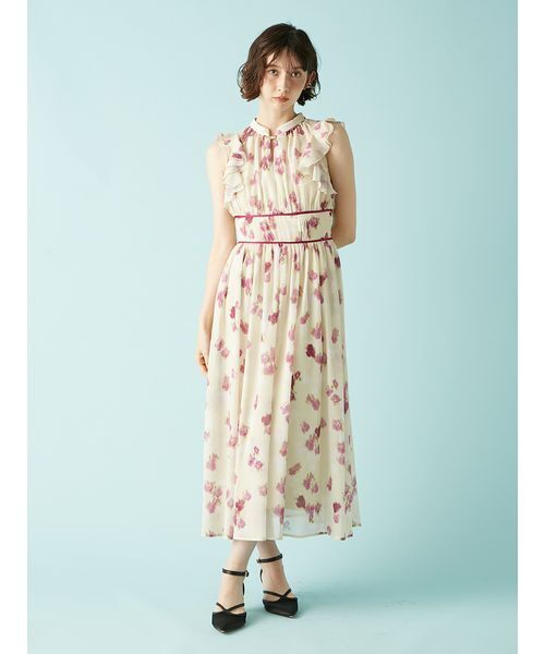 【新品】LILY BROWN フローラルプリントワンピース GRN 1 LILY BROWN（リリーブラウン）の「フローラルプリントワンピース