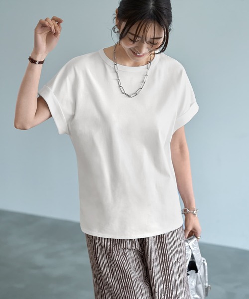 tシャツ 「ものづくりJAPAN」DIORAMA 袖口折り返しTシャツ レディース