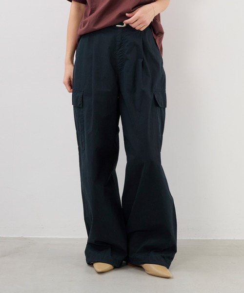 MICA&DEAL カーゴパンツ ブラック MICA&DEAL（マイカアンドディール） カーゴパンツ ピーチセミワイド