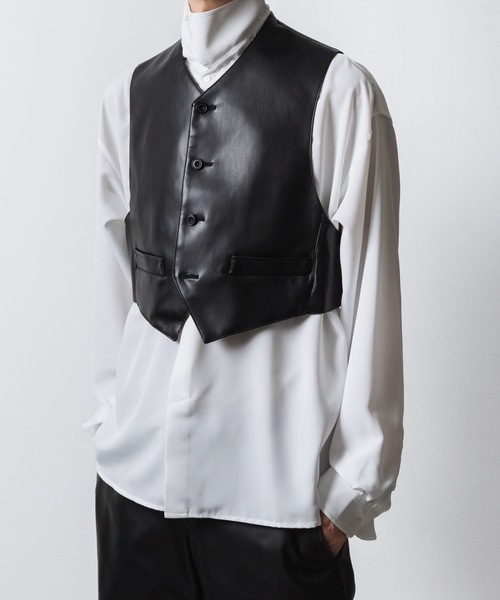 ATO（アトウ） ベスト ジレ SYNTHETIC LEATHER VEST メンズ : ZOZOTOWN