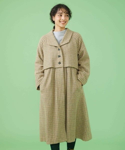 美品✨Jocomomola　ホコモモラ　リバーシブル　コート　チェック セール】 【リバーシブル】ダブルフェイスロングコート （その他