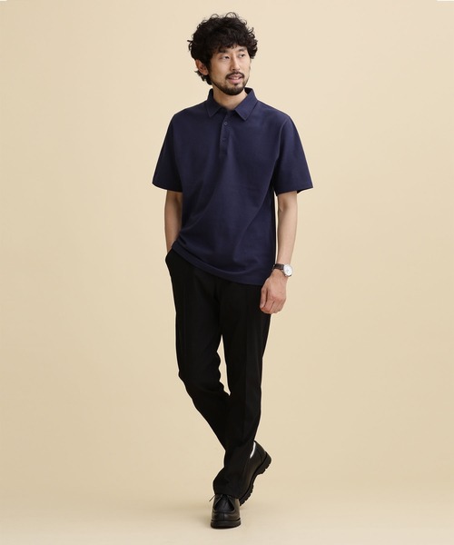 「NANO universe」 半袖ポロシャツ L ブラック メンズ_画像8