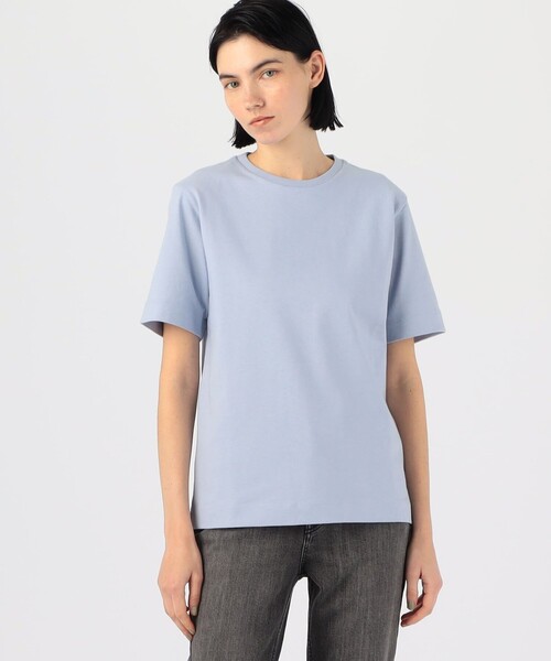 「ATON」 半袖Tシャツ 2 ダークブルー レディース_画像3