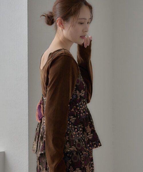 CIAOPANIC TYPY ベスト ジレ 「aguni」ベロア刺繍ビスチェ レディース