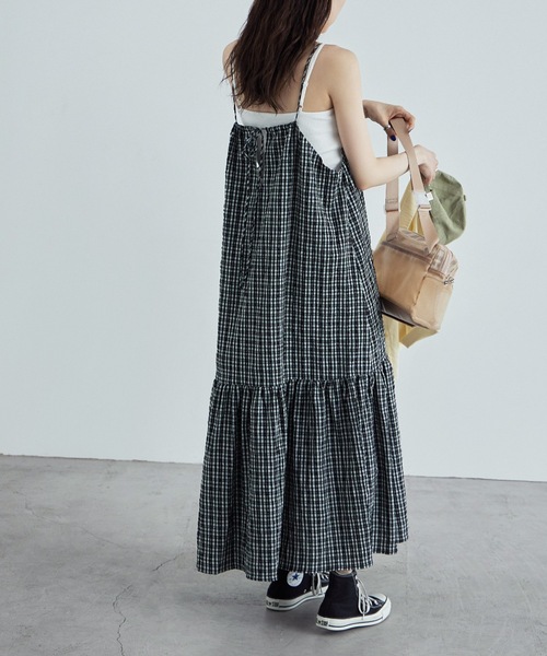 「etoll.」 キャミソールワンピース M ネイビー レディース_画像4