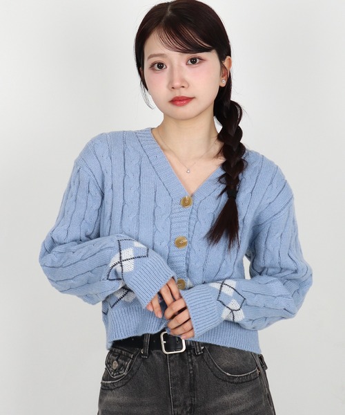 カーディガン 「 ammy. / エイミードット 」 レトロ アーガイル