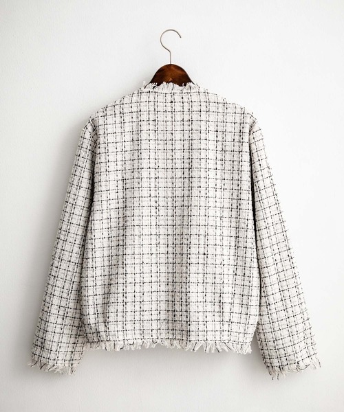 【セオリー】ツイードノーカラージャケット シルバーボタン ホワイト 2024AW Theory luxe - theory luxe 25SS 完売 ツイード ジャケット 新品の通販