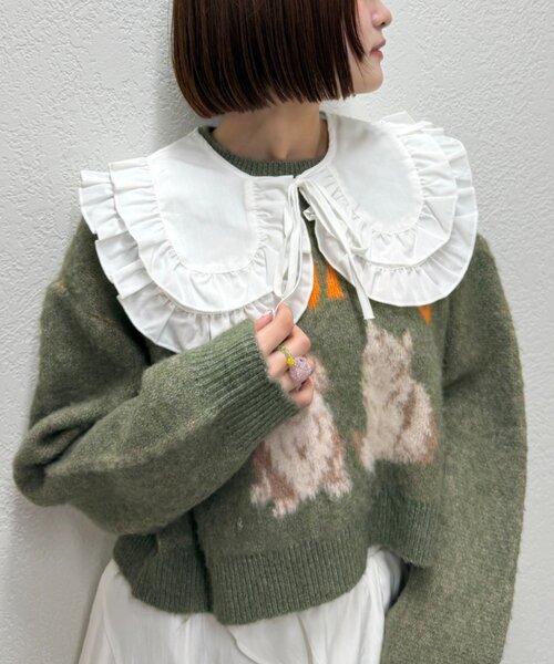 w closet（ダブルクローゼット） つけ襟 付け襟 フリルBIGつけ襟