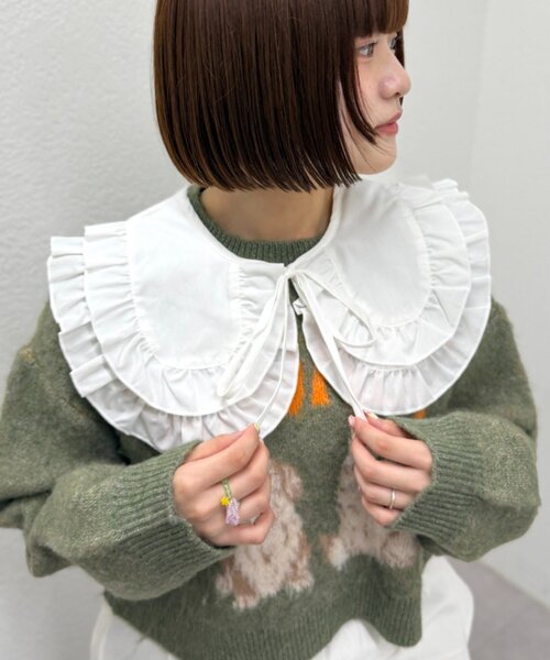 w closet（ダブルクローゼット） つけ襟 付け襟 フリルBIGつけ襟