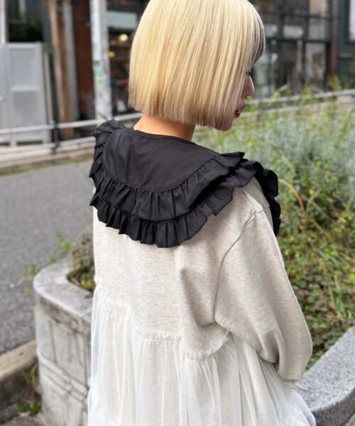 w closet（ダブルクローゼット） つけ襟 付け襟 フリルBIGつけ襟