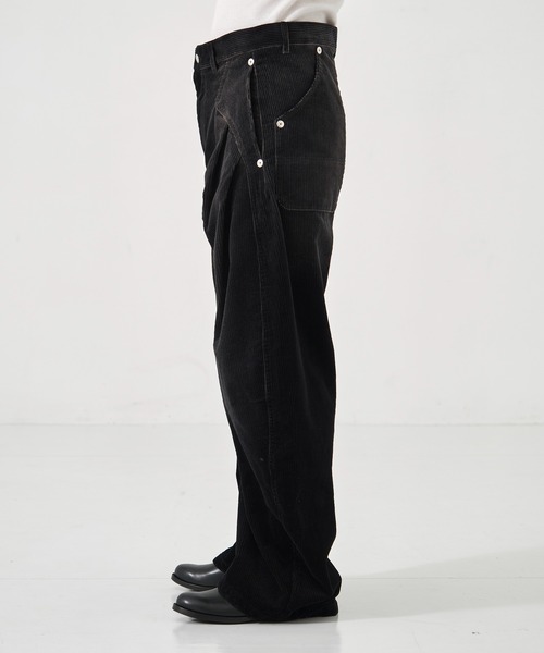 CONZ ワイドパンツ スラックス CORDUROY CURVED LEG PANTS