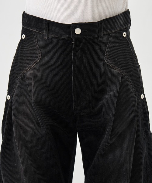 CONZ ワイドパンツ スラックス CORDUROY CURVED LEG PANTS