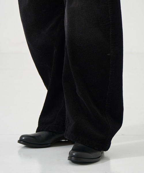 CONZ ワイドパンツ スラックス CORDUROY CURVED LEG PANTS