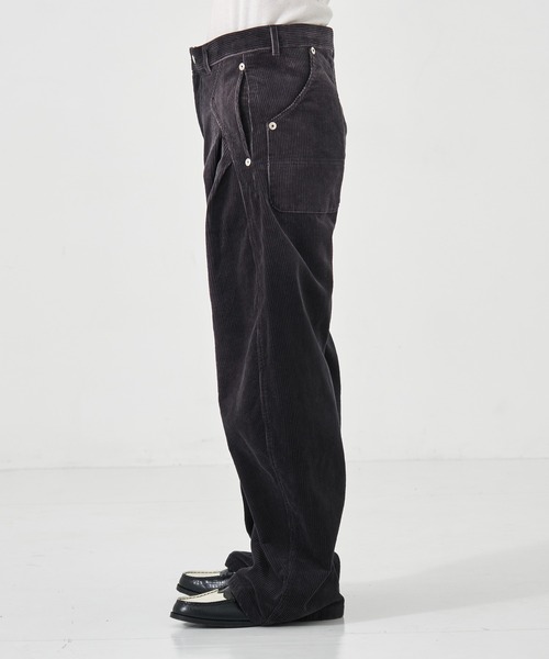CONZ ワイドパンツ スラックス CORDUROY CURVED LEG PANTS