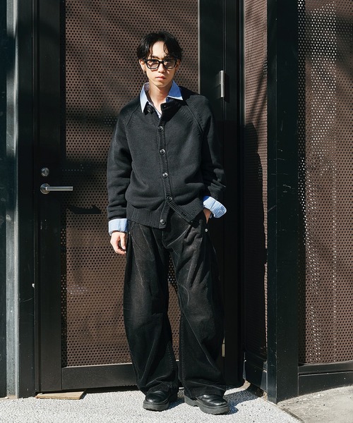 CONZ ワイドパンツ スラックス CORDUROY CURVED LEG PANTS