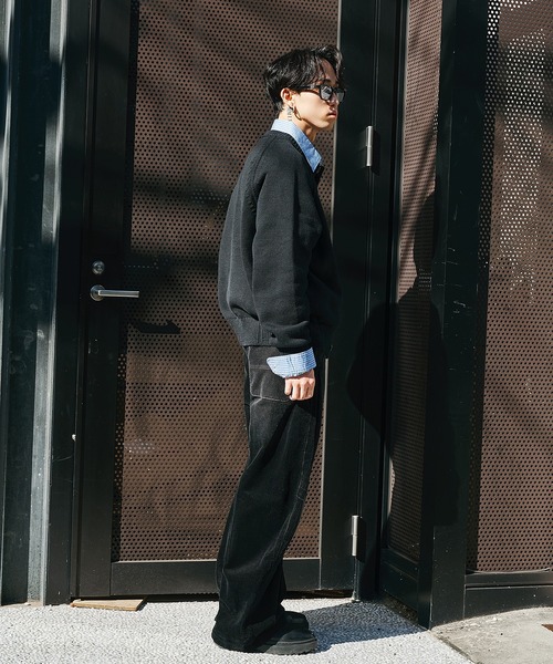 CONZ ワイドパンツ スラックス CORDUROY CURVED LEG PANTS