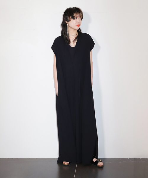 「CITYSHOP」 半袖ワンピース 36 ブラック レディース_画像5