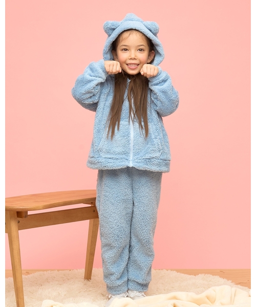 パジャマ うさぎ＆ねこパーカー＆パンツセット「子供服」「キッズ