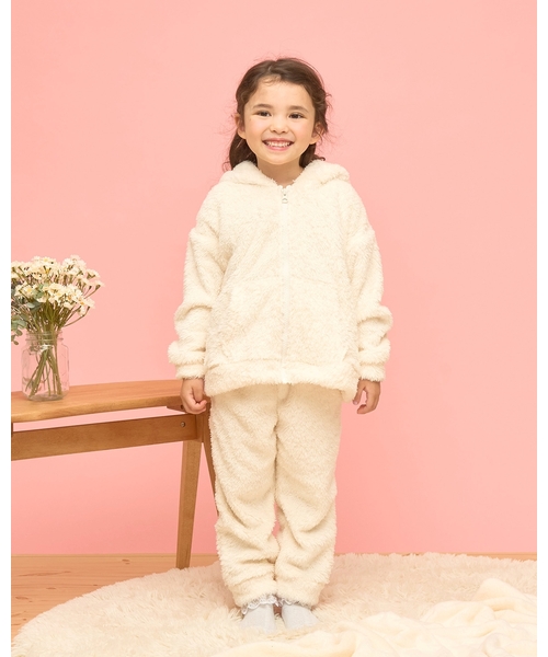 パジャマ うさぎ＆ねこパーカー＆パンツセット「子供服」「キッズ