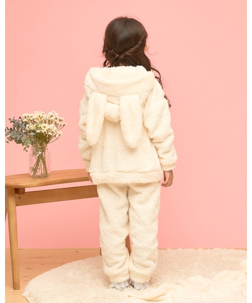 パジャマ うさぎ＆ねこパーカー＆パンツセット「子供服」「キッズ